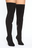 With A Twist Heeled Boots - Black