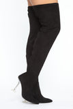 With A Twist Heeled Boots - Black