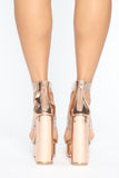 Clear The Way Heeled Sandals - Rose Gold