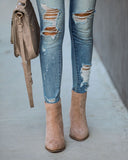Curb Appeal Faux Suede Heeled Bootie - Taupe