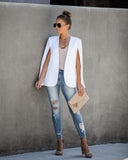 In The Works Pocketed Cape Jacket - Off White