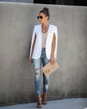 In The Works Pocketed Cape Jacket - Off White