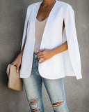 In The Works Pocketed Cape Jacket - Off White