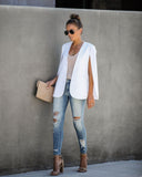 In The Works Pocketed Cape Jacket - Off White