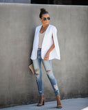 In The Works Pocketed Cape Jacket - Off White