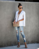 In The Works Pocketed Cape Jacket - Off White