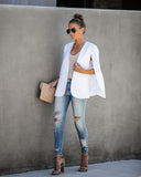 In The Works Pocketed Cape Jacket - Off White