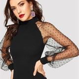 Party Black or Blue Pencil Bodycon Dress With Jacquard Contrast