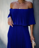 Eternal Love Pleated Maxi Dress - Royal - FINAL SALE