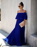Eternal Love Pleated Maxi Dress - Royal - FINAL SALE