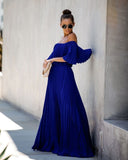 Eternal Love Pleated Maxi Dress - Royal - FINAL SALE
