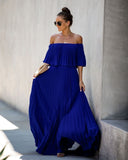 Eternal Love Pleated Maxi Dress - Royal - FINAL SALE