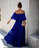 Eternal Love Pleated Maxi Dress - Royal - FINAL SALE