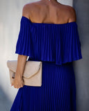 Eternal Love Pleated Maxi Dress - Royal - FINAL SALE