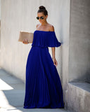 Eternal Love Pleated Maxi Dress - Royal - FINAL SALE
