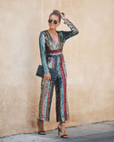 Pop The Champagne Pocketed Sequin Jumpsuit
