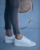Montecito Faux Leather Perforated Sneakers - White