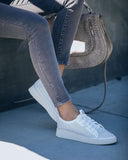 Montecito Faux Leather Perforated Sneakers - White
