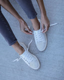 Montecito Faux Leather Perforated Sneakers - White