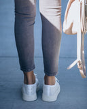 Montecito Faux Leather Perforated Sneakers - White