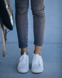 Montecito Faux Leather Perforated Sneakers - White