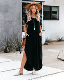 Farmers Market Pocketed Modal Maxi Dress - Black