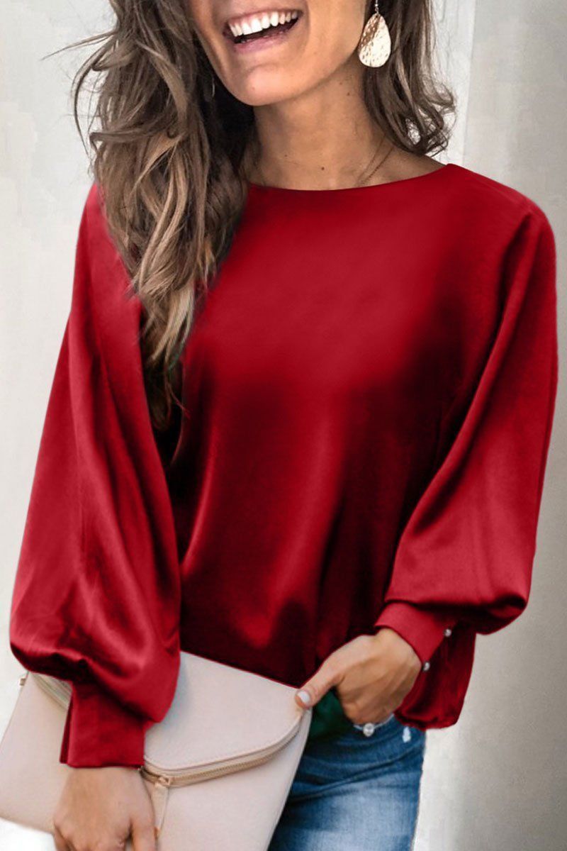 Lynkc Kelly Satin Statement Blouse(2 Colors)