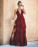 Antonia Maxi Dress - Wine