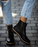 Brycen Faux Leather Lace Up Boot - FINAL SALE