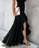 Cool Waters Ruffle Gown - Black - FINAL SALE