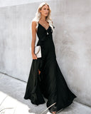 Cool Waters Ruffle Gown - Black - FINAL SALE