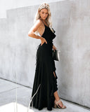 Cool Waters Ruffle Gown - Black - FINAL SALE