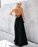 Cool Waters Ruffle Gown - Black - FINAL SALE