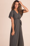 Naples Flutter Sleeve Wrap Maxi