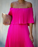 Eternal Love Pleated Maxi Dress - Fuchsia - FINAL SALE