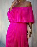 Eternal Love Pleated Maxi Dress - Fuchsia - FINAL SALE