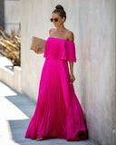 Eternal Love Pleated Maxi Dress - Fuchsia - FINAL SALE