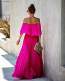 Eternal Love Pleated Maxi Dress - Fuchsia - FINAL SALE