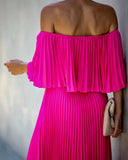 Eternal Love Pleated Maxi Dress - Fuchsia - FINAL SALE
