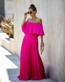 Eternal Love Pleated Maxi Dress - Fuchsia - FINAL SALE