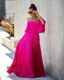 Eternal Love Pleated Maxi Dress - Fuchsia - FINAL SALE