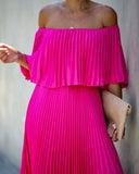 Eternal Love Pleated Maxi Dress - Fuchsia - FINAL SALE