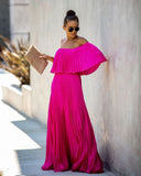 Eternal Love Pleated Maxi Dress - Fuchsia - FINAL SALE