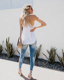 Delicate Balance Lace Cami Tank - White