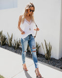 Delicate Balance Lace Cami Tank - White