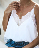 Delicate Balance Lace Cami Tank - White