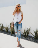 Delicate Balance Lace Cami Tank - White