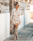 Vienne Floral Adjustable Balloon Sleeve Dress