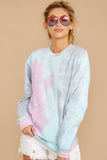 Blur The Lines Blue And Pink Tie Dye Sweatshirt