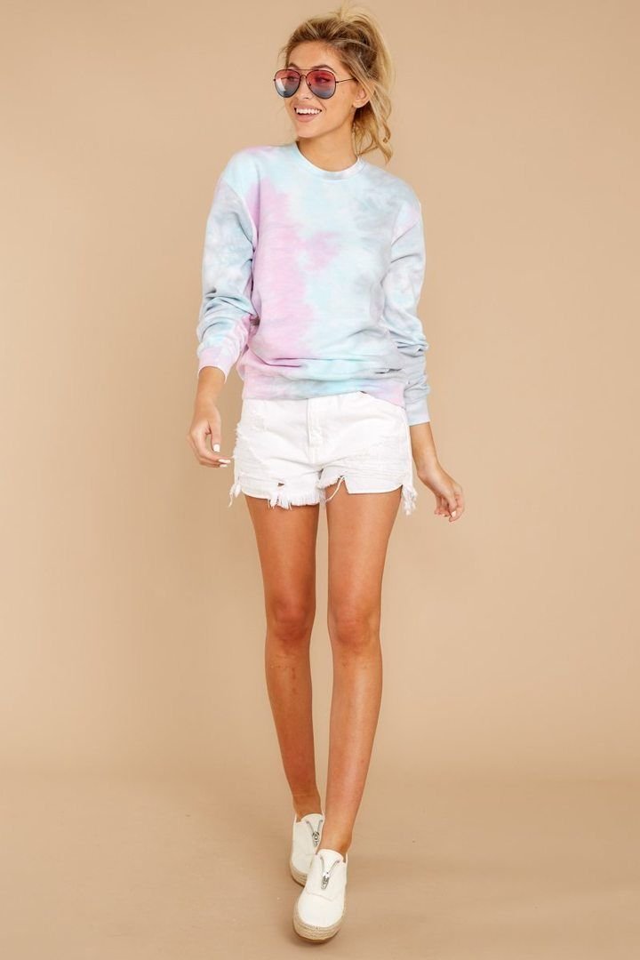 Blur The Lines Blue And Pink Tie Dye Sweatshirt